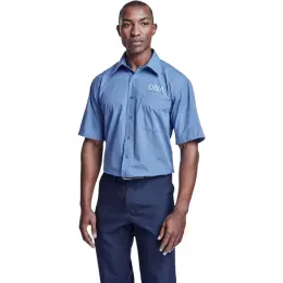 Mens Short Sleeve Micro Check Shirt Model